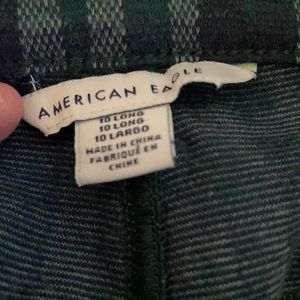 Plaid American Eagle flare high waisted pants.